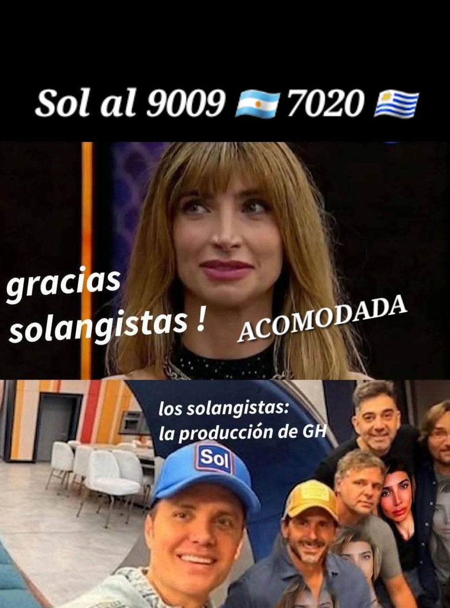 LloretLore's tweet photo. @COMOMIAMORR @lapicarasadrita Fuera Sol al 9009 🇦🇷 7020 🇺🇾 está vez  el voto de la gente decide y la producción debe respetar https://t.co/2JOSDMDFEn