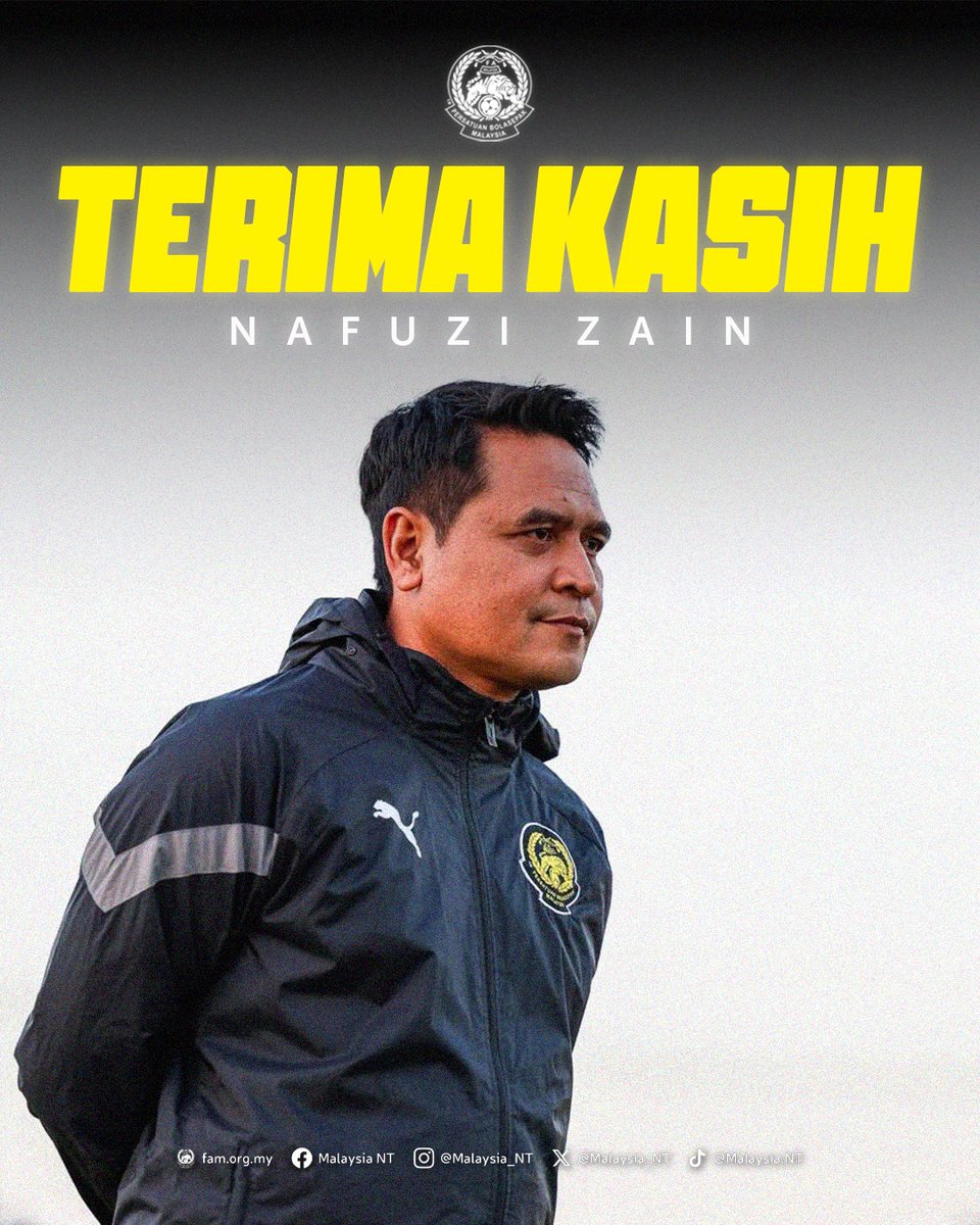 malaysia_nt's tweet photo. Hari ini, saya mengumumkan pengunduran saya sebagai Ketua Jurulatih skuad B23 tahun. Semestinya bukan mudah untuk mengucapkan selamat tinggal kepada sebuah pasukan yang begitu dekat di hati. https://t.co/uSOMj4aR8s