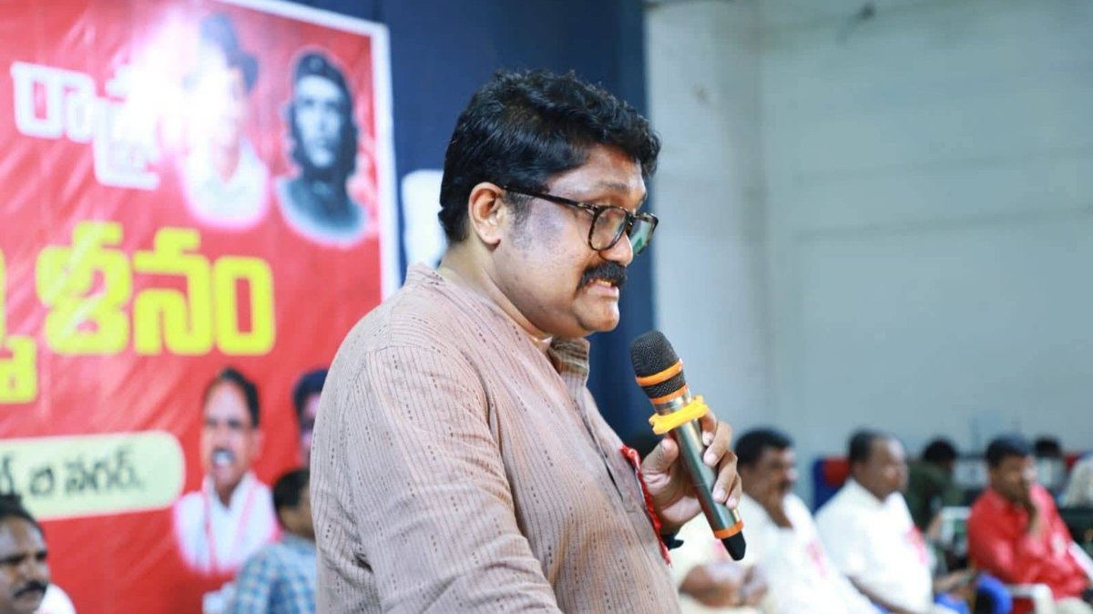 cpimspeak's tweet photo. CPI(M) Telangana State Committee organized a two-day Youth Conference in Hyderabad, drawing youths from across the state. Rajya Sabha MP and DYFI All India President A A Rahim hoisted the party flag to mark the inauguration of the conference. CPI(M) Ranga Reddy District Secretariat member Jagadish presided. CPI(M) Polit Bureau member B V Raghavulu, Telangana State Secretary John Wesley, Central Committee member Tammineni Veerabhadram, State Secretariat member Julakanti Ranga Reddy, and other senior leaders addressed the gathering.