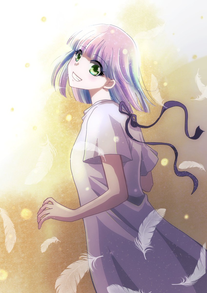 DACplus's tweet photo. miyukiさんがイラストを描いてくださいました！
 
光の中、舞い散る羽…天使のようにきれいですね😊👏✨髪の色合いもすてきです！😆💕

創作をお仕事にしてみませんか？❤️ 
#就労継続支援b型 #イラスト https://t.co/3JnhZioNrS