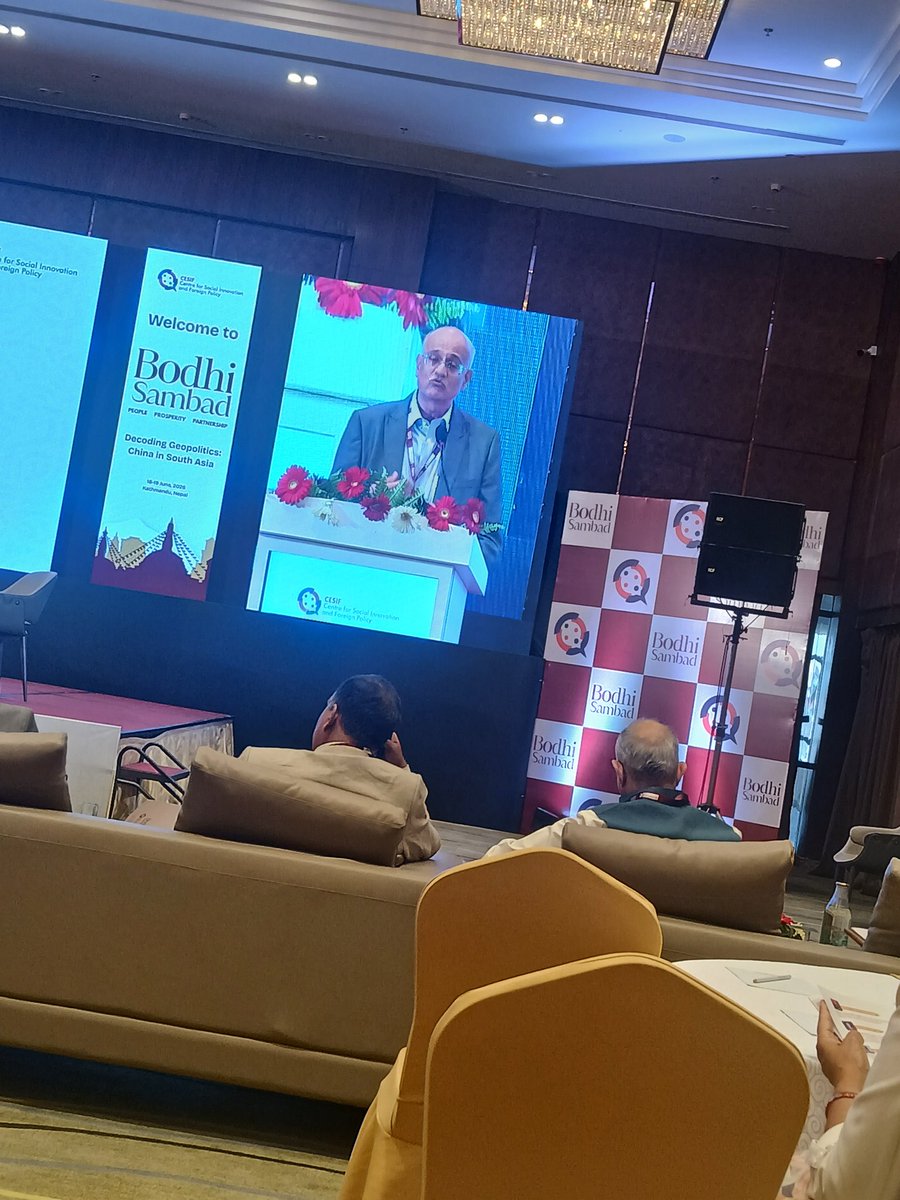 anilkathmandu's tweet photo. Listening former Indian foreign secretary Vijay Keshav Gokhale in Kathmandu at Bodhi Sambad. https://t.co/nu1Rp38PSC