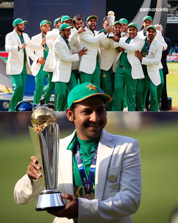 cricinfo's tweet photo. 🗓️ On this day in 2017, Pakistan lifted the Champions Trophy https://t.co/n2GaZ0HEnD