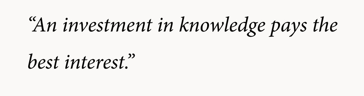 readswithravi's tweet photo. Benjamin Franklin on the best investment: https://t.co/a9p5tBVSbh