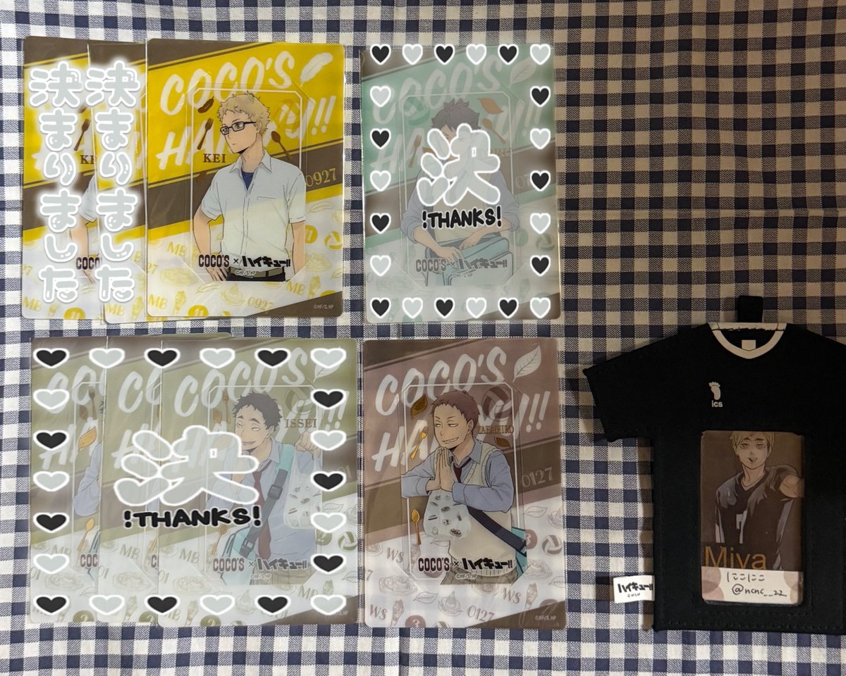 ncnc__22's tweet photo. 【譲渡】ハイキュー!!
ココス COCO'S クリアカード

譲 ）◎月島￤花巻

求 ）660円(＋送料)

＊◎は2点まとめて
＊大阪市内手渡し or 郵送
＊初回様プロカ必読

お気軽にお声がけください( ¨̮ ) https://t.co/F7G0sE3X9r
