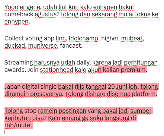 ailyjwn's tweet photo. ENGENE fokus ke ENHYPEN.

Buat fokus tuh butuh lingkungan yang positif, kalo tiap saat kalian cuma ribut doang mending log out X aja karena bikin pusing. Kalo lebih milih ribut daripada fokus ke en- tolong bub/unfoll/block akun gue biar ga lewat keributannya.

COLLECT &amp; STREAM. https://t.co/0TrfVjLR2k