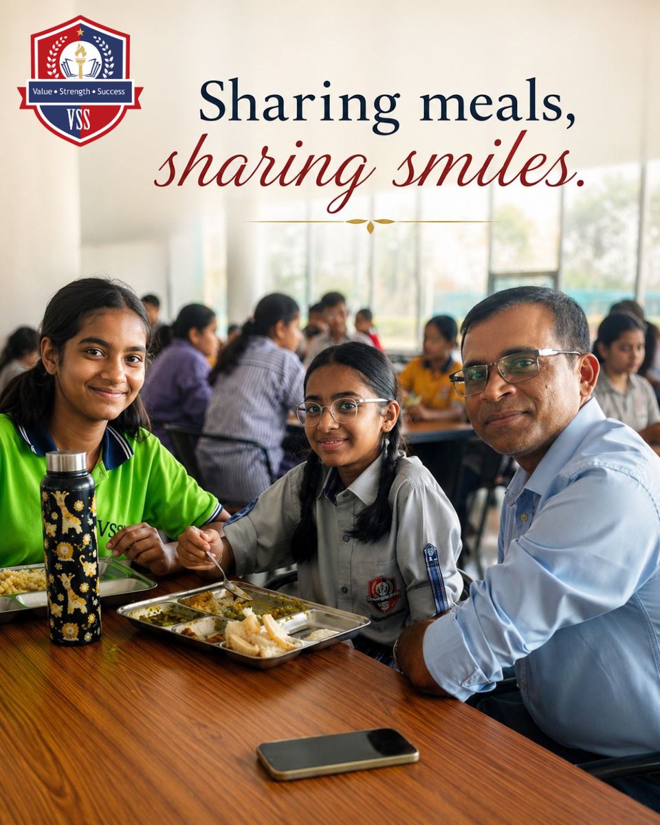 vssraipur1's tweet photo. *Meals that build memories.*

At Venkateshwar Signature School, the dining hall is more than a place to eat — it is a space where conversations begin, bonds grow, and children feel cared for. https://t.co/9V1K5KZ00r