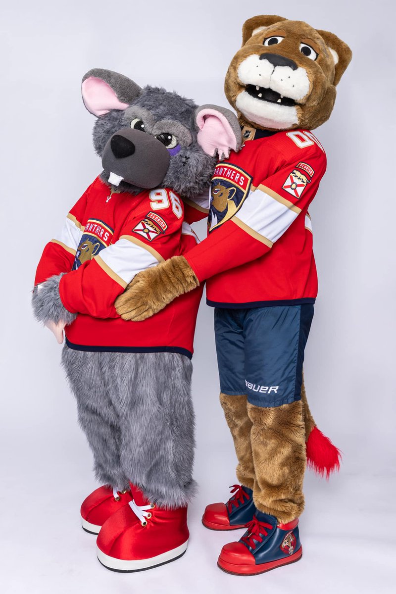 kitwanalion's tweet photo. 1) Did Viktor get pregnant after this photo?

2) Stanley C. Panther x Stanley Steemer x Viktor E. Ratt Pest Control TV ad collab WHEN???

3) Can we have a 3 ft Viktor plush and a Stanley C. on his ATV RC toy as well? We need the NHL's best &amp; most unique mascot merch! https://t.co/hGaaPOqRkw