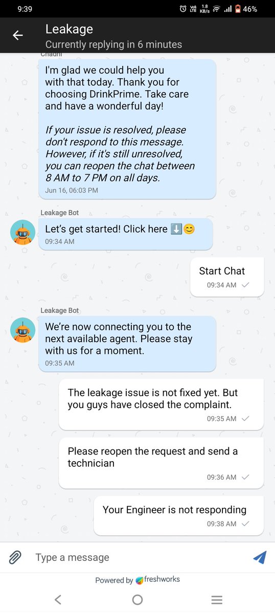 deepwriteme's tweet photo. @DrinkPrime @pathtic @shamefull @ghatiya @jagograhakjago @Support_DP @letsblinkit Technician visited yesterday but he has not fixed the issue. Complaint closed without my consent. Not chat support is not responding. I have mailed also yesterday. No response. Called technician not responding. Such a #shamefull conduct. https://t.co/PvHZeDIGVI