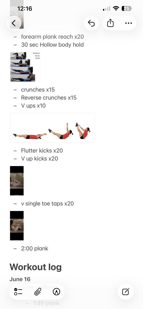 tinydiary2's tweet photo. @fr3minet Here’s mine, I’ve collected the workouts from a series of different workout videos and it trains all your different ab muscles (except obliques, they make your waist wider). Sometimes if I’m feeling extra I repeat it once or twice https://t.co/F5KaqWwXLa