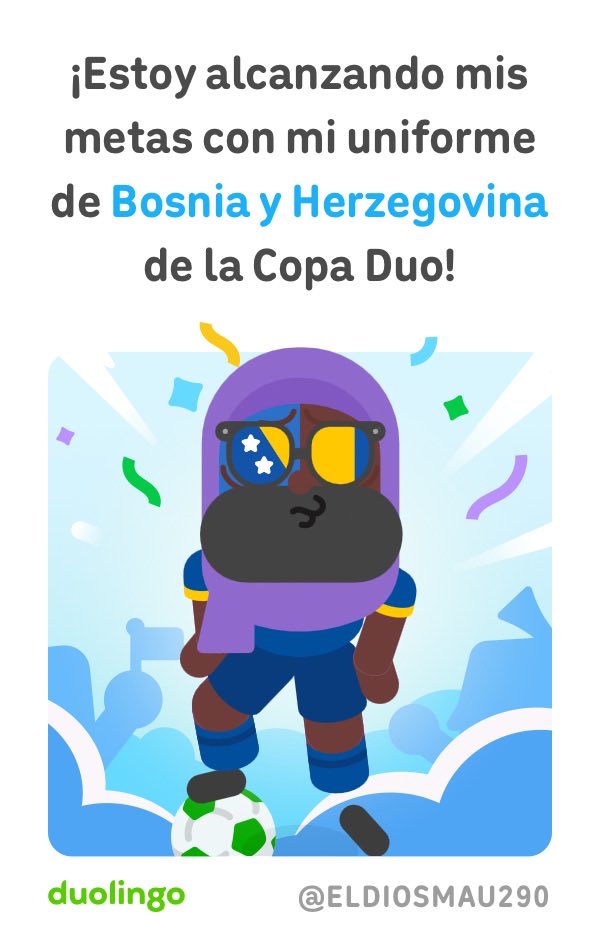 Mau6001's tweet photo. ¡Conseguí un disfraz de Bosnia y Herzegovina en Duolingo! - https://t.co/4TcxBQmrlO https://t.co/mpNpsX8aUy
