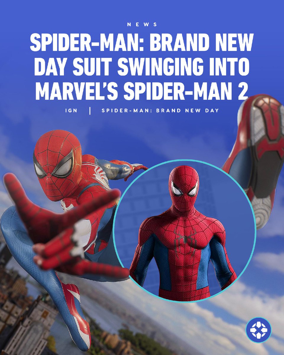IGN's tweet photo. Revealed at the end of the Spider-Man: Brand New Day trailer on PlayStation's channels, Spidey's newest suit is will be available in Marvel's Spider-Man 2 on July 28. For more: https://t.co/345BmUNgYp

#IGNSummerOfGaming https://t.co/pdTbnLLueC