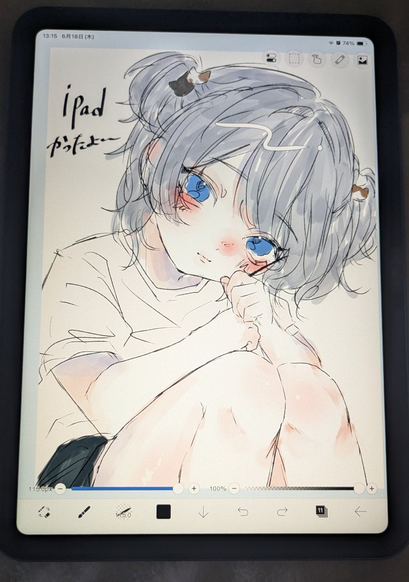 I___Capricorn's tweet photo. iPad買いました〜ﾆｺﾆｺ
指描きから卒業 https://t.co/Gj8Pktfq67
