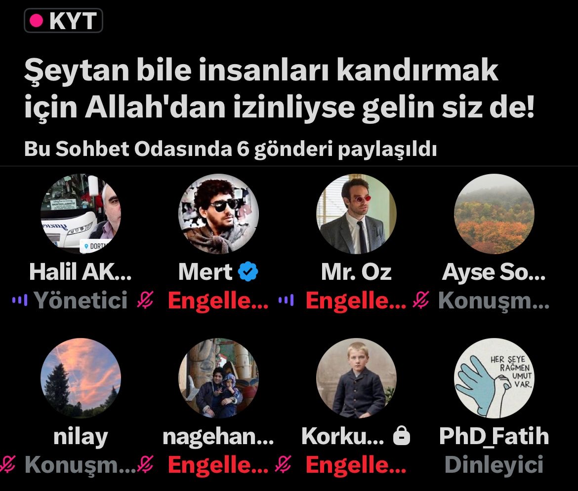 AytacHaberMedya's tweet photo. Bu X Space Odasında ne kadar süzme&amp;sızma varsa toplanmış&amp;birbirine hakaret ediyor.Ebu Cehiller kıtalar dolaşıyor
-
Uslu’lar, JTK’lar, Fuat’lar da eminim bayram ediyordur bu kadar nefret tohumu ektikleri için.
-
Nerede bir pislik,fitne var ya Süslü Sülo =  ya da Mertavers orada 🤮 https://t.co/xojBmTgkns
