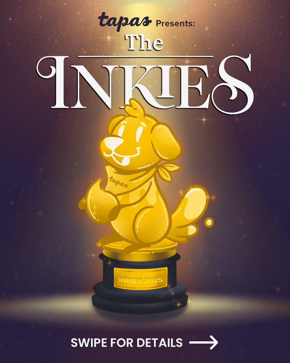 tapas_app's tweet photo. ✨🖋️ The Inkies are here! 📚✨

Tapas’s biggest celebration of storytelling is back and we want you to join us!🌟

🗓️ Nomination Period: June 18 - July 2, 2026
💌 Submit your nominations now through the link in our bio!

Comment your top titles or tag your fav creators!🐶 💛 https://t.co/2IZTIjvdlK