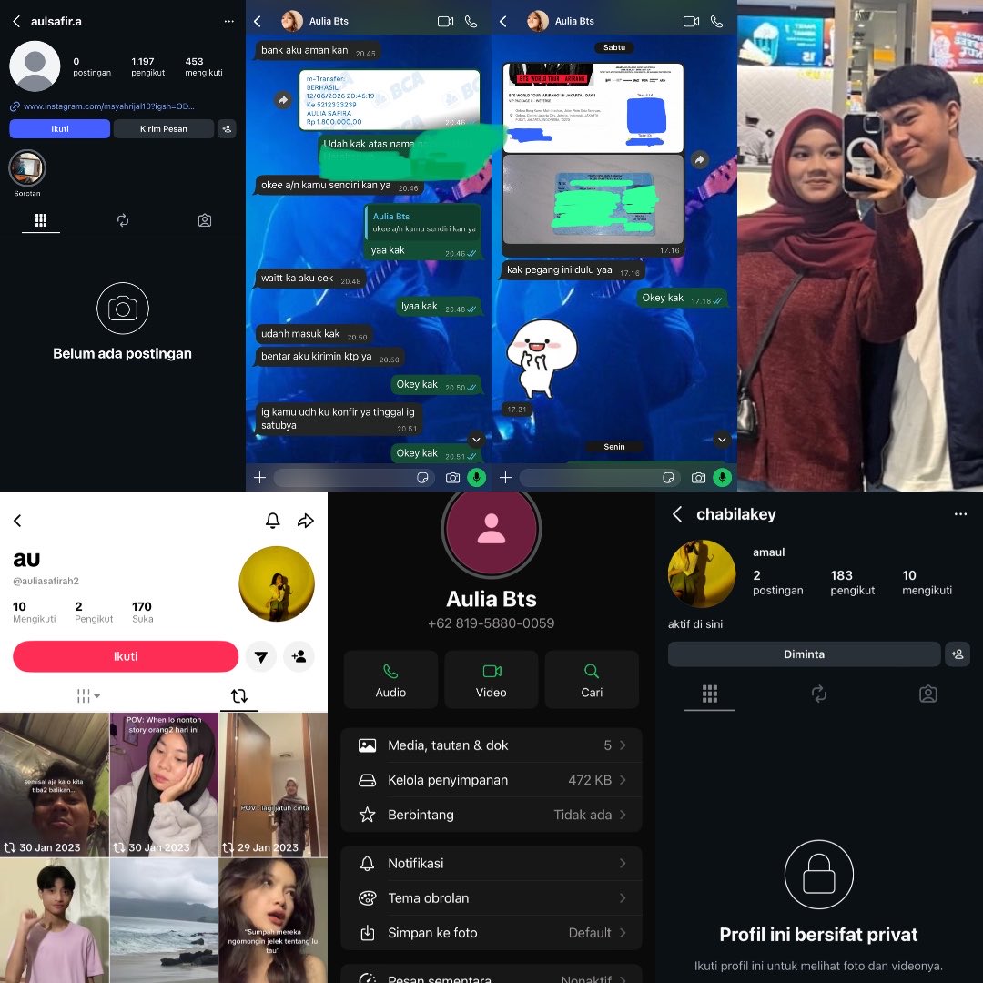 spilscam's tweet photo. HELP RT‼️ SCAMMER BTS ARIRANG JKT ig : aulsafir.a &amp; chabilakey TikTok : auliasafirah2 Bank bca : 5212333239 AULIA SAFIRA  No wa: +62 819-5880-0059 minta refund alasannya banyak banget, data satupun gak ada dikasih di coret semua sama dia, foto bangtan di tiket ai #penipu #bts https://t.co/Z4SCAxMm5I