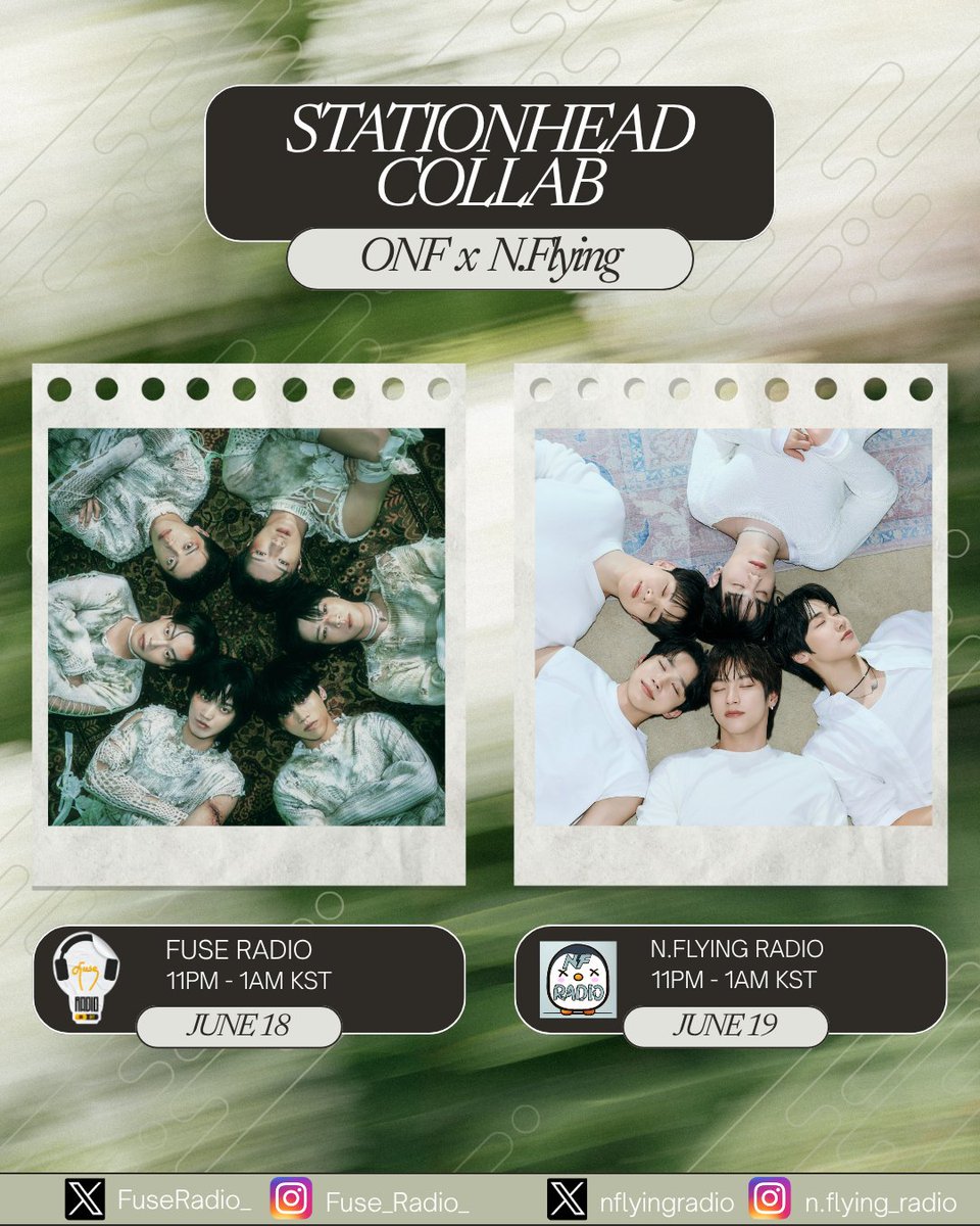 nflyingradio's tweet photo. 🐧📻 N.Fia Party COLLAB NOTICE 2026.06.18

📢 Today we will be visiting our friends at @FuseRadio_  for a DAY1 of N.Flying x ONF collab.
N.Fia and FUSE  see you at 11PM KST

📻https://t.co/UMgbcuT37r

#ONF #온앤오프 #FUSE #퓨즈  
#NFlying #엔플라잉 #환절기 https://t.co/K8xmHRziMG