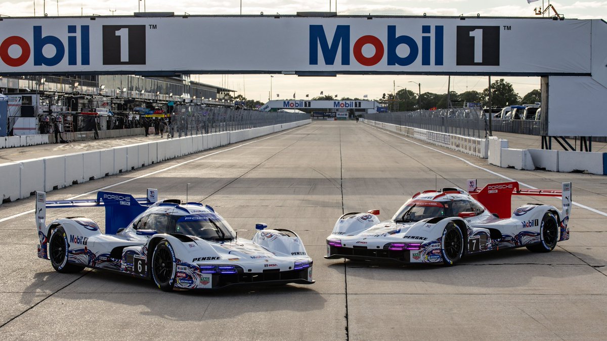 PorscheRaces's tweet photo. #IMSA - Exactly 3 months ago, we unveiled our two #PorschePenskeMotorsport #Porsche963 in a very special @Mobil1 livery and went on to secure a one-two finish at #Sebring

#Raceborn @IMSA @mobil1racing @Team_Penske https://t.co/glnYfvqFec