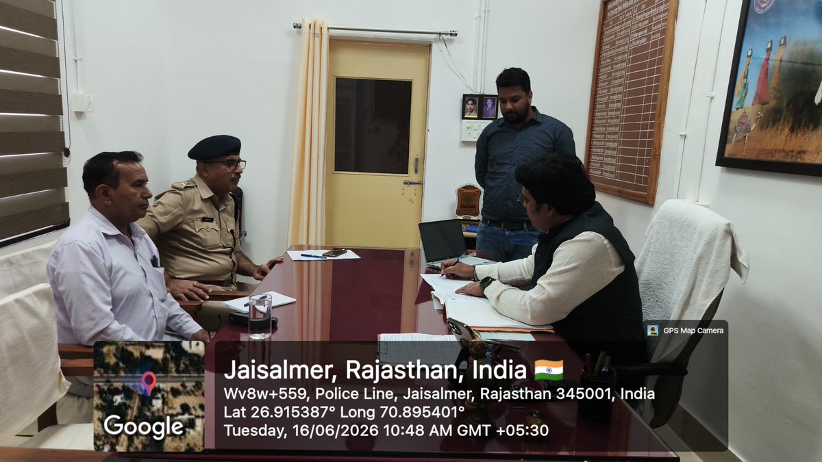 Dlsa_Jaisalmer's tweet photo. माननीय उच्चतम न्यायालय दिल्ली writ petition (c) No. 295/2012 S.Rajaseekaran V/s union of India पारित आदेश (हिट एंड रन) की पालना में दिनांक 16/06/2026 को बैठक सचिव जिला विधिक सेवा प्राधिकरण जैसलमेर की अध्यक्षता में की गई #nalsa
@NALSALegalAid @Rajslsa https://t.co/76yMCVLMIr