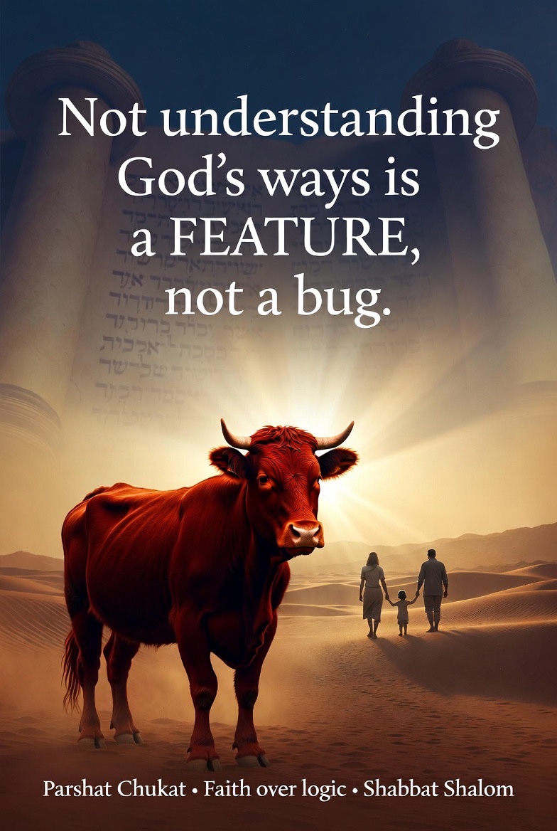 HilzFuld's tweet photo. Per request, I’m sharing my thoughts on this week’s Torah portion today so people don’t miss it. I’ll be sharing it again tomorrow before Shabbat. 🙏 

This week, in Israel, we read the fascinating portion of Chukat, loosely translated as “Law”. 

The portion begins as follows, “God spoke to Moses and Aaron, saying: This is the ritual law that God has commanded:

Instruct the Israelite people to bring you a red cow without blemish, in which there is no defect and on which no yoke has been laid.”

So much to unpack here. 

First of all, what does Chukat mean and why is it different than the many other words that describe Torah commandments, words like Mitzvah or Klal?

What is special about the word Chok or Chukat?

Furthermore, the portion starts with “This is the ritual law that God has commanded…”

With an intro like that, you’d expect the next verse to say something super fundamental like “This is the ritual law that God has commanded… Have faith in God.” Or “This is the ritual law that God has commanded, thou shall not murder.”

So what does the Torah call THE RITUAL? The red heifer. Red heifer?! The commandment to find a red cow and sprinkle its ash on someone who became impure after being exposed to a dead body? That red heifer? That is THE ritual?!

What is so fundamental about this strange commandment that the Torah calls it THE ritual?

Finally, one last question… We know that the red heifer is a strange commandment for many reasons but one thing about it is extraordinarily strange and illogical. 

As mentioned, a person exposed to a corpse becomes impure and to purify that person, a priest sprinkles the shes of the red heifer on the person who became impure. 

What happens to the priest who does the sprinkling? He becomes impure! How is that in any way logical? If he has the ashes that can purify someone, you’d expect him to become more pure, not impure! How are we to understand this?

The answer? We aren’t. 

The word Chok as opposed to other words that mean commandments means a commandment that we can’t understand, a commandment that has no logical or rational explanation or at least an explanation that we, as finite humans, cannot understand. 

Now that we understand that, perhaps, we can answer our other questions. 

How does it make sense that the person who does the purifying becomes impure himself? 

It doesn’t. It makes no sense to us. It’s counter intuitive. But that’s not a bug, it’s a feature. It’s not supposed to make sense to us but we are still commanded to fulfill this strange commandment of the red heifer. 

Maybe that’s exactly why it’s called THE ritual. God and the Torah are teaching us a lesson that’s more relevant today than ever before. 

Not everything has to make sense to us. Faith is not logical. If it was logical; it wouldn’t be faith, it would be knowledge. 

Not being able to prove God’s existence is not something we are meant to struggle with. We are not intended to prove God’s existence because again, if we could prove God’s existence, then it would not be called faith. 

Not only that but if we could prove God exists, then we would not have free choice and God created the world with free choice built in. 

God could have easily created a world in which we see His presence clearly all around us. Then everyone would be believers. 

That’s not how God created the world. He wants us to face two choices and to make the right one. This is true about everything in life. We have free choice to do good or to do bad. But it’s infinitely more relevant to faith. 

In fact, perhaps this is the answer to the most fundamental question of why good things happen to bad people and why bad things happen to good people. 

That very real phenomenon makes us question everything. 

“If God is real, how did He allow the Holocaust to happen?”

“How did God allow 10/7 to happen?”

Valid questions. 

Perhaps the answer is that God allowed humans to make choices and Hitler and Hamas chose to do what they did. 

Of course God could have supernaturally prevented those horrible events but that’s not how He runs the world. 

God did not force Hitler or Hamas to do what they did. They exercised their free will and chose evil.

The flip side of this is that when we choose to do good, when we fulfill God’s Torah, we made the right choice and now we can reap the reward for our choices. 

God created this world so He can reward us in the afterlife. 

God gave us the opportunity to collect the diamonds that are the Torah commandments. He left us up to us and if we collect those diamonds, we can cash them in in the world to come. 

So why is the red heifer called THE ritual? Because one could make the argument that this idea teaches us the most fundamental principle of Judaism and of life itself. 

We aren’t meant to understand everything and that’s ok. How do we react to that lack of understanding?

Do we say “Sorry; I can’t see God. I can’t know that the Torah is from God. I don’t believe in a God that does things as irrational as X!”? 

Or do we say “I am a human being with a finite capacity to understand. I can only understand what my limited brain can comprehend and that’s ok!”

Today, in a world where information is at our fingertips, too many people feel like they need to understand everything and if they can’t understand it, if they can’t experience it, feel it, see it, then it doesn’t exist. 

That’s exactly our text, to fight the instinct of thinking we, as humans, are the ultimate being and there’s nothing above us. 

If we choose to believe in God and follow His Torah despite the ability to prove He exists, that is when God rewards us for making the right choice. 

Just like the red heifer makes no logical sense to us and we are still meant to fulfill it, so too we are meant to believe in God and fulfill His commandments even though it often times makes no sense for us. That’s why it’s called THE ritual. Because it teaches us everything we need to know about how God created and runs the world. 

Ok onward. 

So this red heifer purifies someone who is exposed to a dead body and is therefore impure. 

Why does death make someone impure? Isn’t death inevitable? Isn’t it part of life? What is impure about it?

To answer that question, allow me to share a traumatic story that happened to me last week. 

As you may know, I went on a speaking tour last week in the US and Canada. 

On the flight back, I was asleep when I was woken up by a voice that kept repeating a name over and over. 

“Ariel! Ariel! Ariel!”

I turned around and saw something truly terrible. 

A steward was shaking an elderly gentleman and the man was unresponsive.  

Next to the man was an Indian lady who was bawling. 

I quickly understood what was happening. This elderly man was not waking up and his caretaker, the Indian woman feared the worst. 

The man was not waking up. 

They lay him down and began CPR. I sat there watching them try to revive this man for a good 30 minutes. 

His caretaker was hysterical and rightfully so. 

We were only an hour away from landing so they didn’t do an emergency landing and kept trying to revive the man but they were unsuccessful. 

The man passed right in front of my eyes. Everyone was in shock. 

Doctors came forward to try and help. Psychologists came forward to help his caretaker calm down. The staff called the family. It was all a truly terrible experience. 

More than anything, it reminded me about the fragility of life. It reminded me of my mortality. It reminded me that we are only here for a limited amount of time. 

It made me feel hopeless.

And that is why death makes someone impure. 

Death, while it is part of life, reminds us how small we are, how insignificant we are, how mortal we are. 

Seeing someone pass right before your eyes makes you feel like “What’s the point in any of this? Maybe I should just give up.”

That thought is the epitome of impurity. We all have a job here, a mission for which we were put on this planet. When we witness death, our instinct is to feel like it’s all pointless and I might as well just enjoy my time here, party, and forget God or any of His commandments. 

That thought is the epitome of impurity. 

Later on in the portion, the Torah says “The Israelites arrived in a community at the wilderness of Zin on the first new moon, and the people stayed at Kadesh. Miriam died there and was buried there. 

The community was without water, and they joined against Moses and Aaron. The people quarreled with Moses, saying, "If only we had perished when our brothers perished by GOD's will!

Why have you brought GOD's congregation into this wilderness for us and our livestock to die there?

Why did you make us leave Egypt to bring us to this wretched place, a place with no grain or figs or vines or pomegranates? There is not even water to drink!"

Again; so much to unpack. 

“Miriam died there and was buried there. 

The community was without water, and they joined against Moses and Aaron.”

What does Miriam’s death have to do with the nation lacking water?

This is a question that bothers almost all the commentators on the Torah. Many answers are given. 

The Talmud explains that Miriam who famously was the one who saved Moses as a baby and made sure he knew who he was and where he came from, took care of the nation’s needs when she was alive. 

The Talmud says that Miriam had a well that accompanied the nation wherever they went. 

“Be’er Miriam”, the well of Miriam. 

As soon as she perished, the nation had no water. 

However, if you pay close attention to the actual verses, you’ll notice that when Aaron dies, the nation mourns for 30 days. When Moses dies, again, the nation mourns. 

But here, when Miriam dies, nothing. The Torah says nothing about the nation mourning. How could that be?

Well, perhaps they didn’t mourn because they didn’t realize how important Miriam was or what her role was. 

Miriam single handedly gave sustenance to millions of people in her lifetime. 

Not only that, but as mentioned, Miriam, one might claim was as important, if not more than Moses himself. 

Without Miriam, Moses would have grown up an Egyptian and would never have become the leader of the nation. 

Perhaps in her lifetime, the nation didn’t appreciate how pivotal she was to the physical and emotional resilience of the Israelites and that is why they didn’t mourn. 

Only after she died and the water stopped did they realize what they lost. 

Maybe that explains something else. 

“Why did you make us leave Egypt to bring us to this wretched place, a place with no grain or figs or vines or pomegranates? There is not even water to drink!"

What is going on here? The nation seems to be having a major tantrum! Grain? Figs? Vines? Pomegranates? 

After everything God has done for them, after everything Moses has done for them, they’re complaining about pomegranates? 

What is really going on here?

Perhaps it is not pomegranates they are complaining about. Perhaps they are actually throwing a tantrum because they now realize who Miriam was and how important she was. And even more, they now realize that they didn’t recognize her greatness in her lifetime. 

Now that they are having this realization, they, like a child, begin to fire in all directions, and like a parent, we recognize that even though they say that they’re complaining about pomegranates, we can see past it and realize that they were really complaining about something else and that was their fundamental mistake of not appreciating Miriam until she was gone.  

What happens next is one of the stranger things in the entire Torah. 

“…and GOD spoke to Moses, saying, "You and your brother Aaron take the rod and assemble the community, and before their very eyes order the rock to yield its water. Thus you shall produce water for them from the rock and provide drink for the congregation and their livestock. 

Moses took the rod from before GOD, as he had been commanded.

Moses and Aaron assembled the congregation in front of the rock; and he said to them, "Listen, you rebels, shall we get water for you out of this rock?"

And Moses raised his hand and struck the rock twice with his rod. Out came copious water, and the community and their livestock drank.

But GOD said to Moses and Aaron, "Because you did not trust Me enough to affirm My sanctity in the sight of the Israelite people, therefore you shall not lead this congregation into the land that I have given them.”

So let’s just review what happens here. 

The nation has no water. They attack Moses and Moses loses control and is ready to give up. 

He turns to God and God tells Moses to gather the nation and to talk to a rock and witness how water comes out of the rock. 

Moses proceeds to gather the nation but instead of talking to the rock, he strikes it twice and water indeed comes out. 

But before he does that, Moses calls the nation rebels and clearly loses his cool. 

How does God react?

“But GOD said to Moses and Aaron, "Because you did not trust Me enough to affirm My sanctity in the sight of the Israelite people, therefore you shall not lead this congregation into the land that I have given them.”

What?!

God punishes Moses by telling him he won’t enter the land of Israel!!

After everything Moses sacrificed for God and for the nation, he is now told he won’t live to enter the land? That was his life’s mission! 

What on earth could justify such a horrible punishment?

Again, a question literally every commentator asks. 

There are over 100 different answers to this question but I believe the answer is right there in the verse. 

Pay close attention to the words. 

“Because you did not trust Me enough to affirm My sanctity…”

A more accurate translation is “Because you didn’t believe in Me and you didn’t sanctify Me…”

Is that not redundant?

Moses, according to God didn’t have enough faith to talk to the rock and also, he didn’t sanctify God’s name? What’s the difference between those two things? 

The answer given is that there is such a thing as Chillul Hashem, desecrating God’s name, and Kiddush Hashem, sanctifying God’s name. 

Are those two not the same thing? Two sides of the same coin? 

The answer is no. We have two separate commandments. 

One is to make sure our behavior, as representatives of God on this planet, sanctify God’s name. 

Our behavior should have people saying “That person is a mensch. That is how a representative of God should behave.”

Then there is the other prohibition of desecrating God’s name and that is when someone witnesses our behavior and says “That person is a Jew? That’s how a Jew behaves? He is supposed to represent God and THAT is how he behaves?”

God says to Moses, “Even though you gave and sacrificed so much for Me and for My children, ultimately your role was to sanctify My name and not desecrate My name. You just did both. For that, you, Moses, will not enter the land. 

Moses could have said to the nation, “Watch how God brings you water from me speaking to this rock. Despite your constant complaints, watch how God still takes care of you.”

Instead, he loses his cool and strikes the rock. 

Ok, so that’s how he lost the opportunity to sanctify God’s name. 

Where did Moses desecrate God’s name? 

The answer is not in the act of striking the rock but rather in the way he loses his cool.  

Moses gets angry and calls the nation, God’s children, rebels. How does that show a lack of faith and how is that desecrating God’s name?

Well, for starters, the Jewish people are Hashem’s children and when you speak negatively about His children, it is the equivalent of speaking negatively about God Himself. 

But more fundamentally, at its core, what is anger?

Most personality traits are good in moderation but not anger. Anger is never a positive thing. 

When you get angry, you are in essence desecrating God’s name by thinking that whatever it is that made you angry was not something decided upon by God. 

Anger at its core is a lack of faith. 

By losing his cool and getting angry, Moses is desecrating God’s name in front of the entire nation. 

So what was Moses’ sin that warranted such a harsh punishment? His sin was actually two sins. 

On the one hand, he could have used this opportunity to show the nation how great God is and how much He cares about His children. And on the other hand, Moses lost his cool and got angry thereby showing the nation that He doesn’t recognize God’s presence and authority. 

Not sanctifying God’s name and even desecrating God’s name is such a fundamental sin that it warranted the harshest of punishments. 

And one more thing. 

The great Moses, the best leader in history and the greatest prophet the world has ever seen, was denied entry into Israel. All he wanted was to enter the land. 

We have the opportunity Moses was never granted. 

Just imagine telling Moses, “I’d love to make Aliyah but it’s too hard for me. I won’t make as much money. I won’t be able to drive the car I want. I don’t speak Hebrew well enough…”

Imagine how Moses would respond to a Jew being given the opportunity to enter the land and refusing to take that gift given to them by God. 

Just imagine. 

Shabbat Shalom.