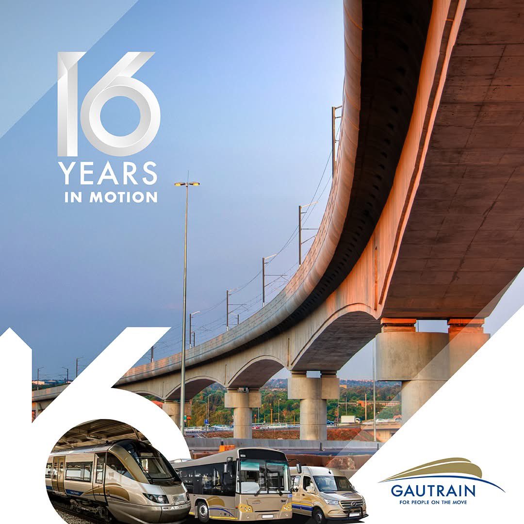 RealKoenaza's tweet photo. 16 years of getting you there
#Gautrain16YearsinMotion
#GautrainTransportPlug
#WhyItMatters https://t.co/vtCb5BdUBN