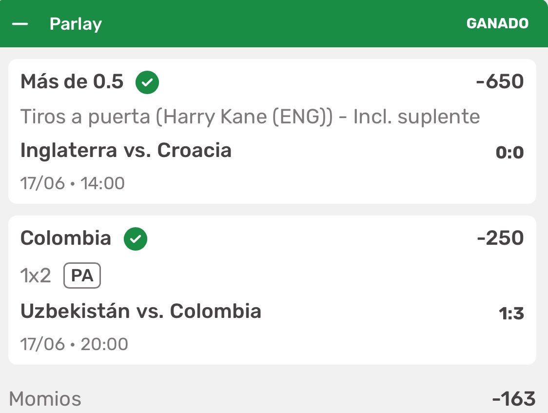 PichaPicks's tweet photo. Portugal pecheeó , arruina la soñadora y #CR7 nos dejó a un remate de cobrar un STAKE 10. Nos recuperamos un poco con este parlay doble conservador (-163) gracias a #Kane y los parceros 🇨🇴. #TrustTheProcess 🤟🏻 https://t.co/7KNgeP8KpX