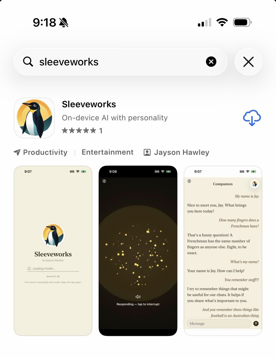 jayson's tweet photo. Finally searching my app’s own name brings up my app in top spot. 

Just in time for the drop of ten new unique personalities, when apple finishes the review for version 2.0.0

Link in comments. https://t.co/8OkQT76t9Y
