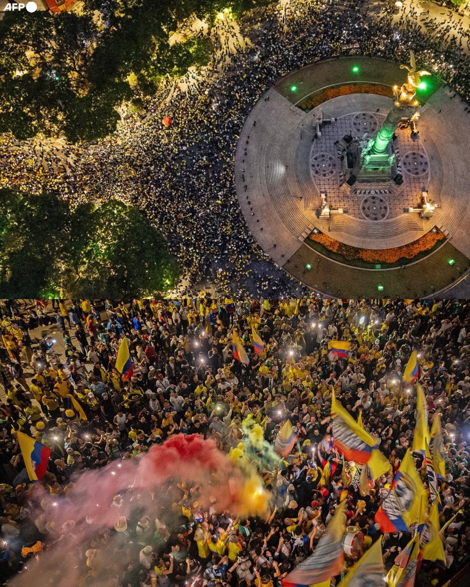 jenarovillamil's tweet photo. Colombia gana 3-1 a Uzbekistán y miles de colombianos y latinoamericanos festejamos en el Ángel. https://t.co/OMB9DNwbJs