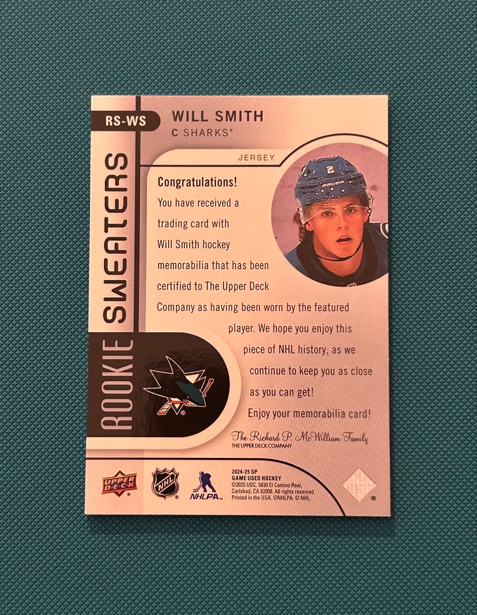 sharkiesphere's tweet photo. okay hi guys, giveaway time :] i have 2 smitty rookie sweaters cards so im gonna be giving one away!! its # 224/299 and i think it’s pretty nice :] 

to enter, please be following me + like &amp; rt the post. i’ll close it in a few weeks! good luck!! pics of the card for ref ⬇️⬇️ https://t.co/gaspfAGvsd