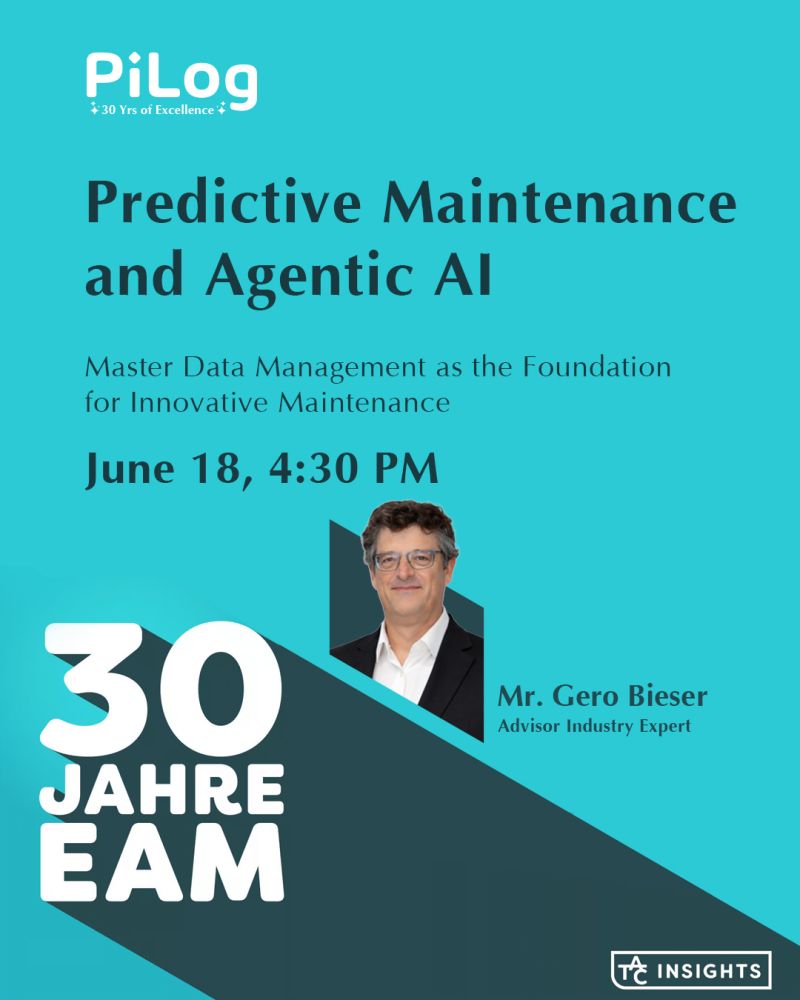 PiLogDQG_Suite's tweet photo. Predictive maintenance is only as smart as the data behind it. Join Gero Bieser at the 30th Annual Conference for #EnterpriseAssetManagement with #SAP in Berlin, June 18 at 4:30 PM (H4 Hotel Berlin Alexanderplatz), to explore how #MasterData powers Agentic AI success. #PiLog https://t.co/A7jSyfvNZY