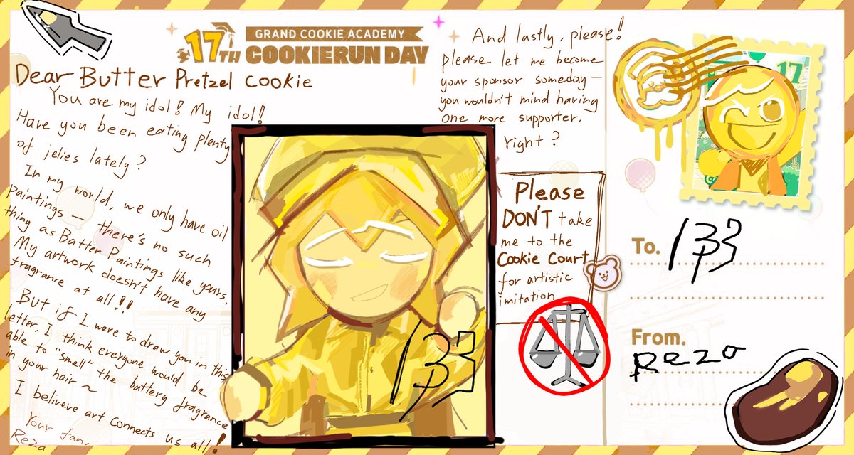 LASERxx34's tweet photo. Please,Please,Please,Please don’t take me to the Cookie Court for artistic imitation!!⚠️ #CookieRun17thAnniversary #GrandCookieAcademy https://t.co/S4SoeX8Q8p