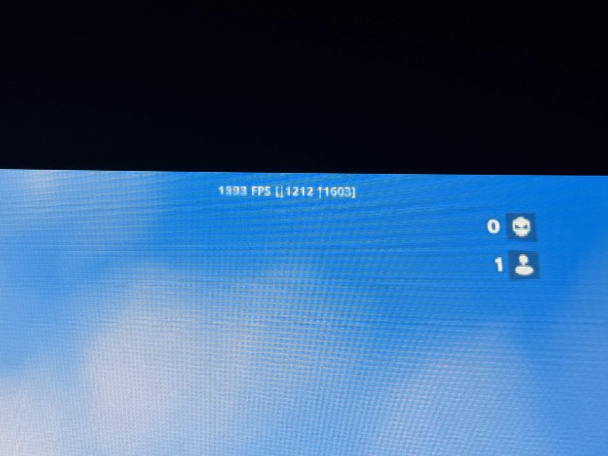 Dustyfnx's tweet photo. @dexufn1 @Billzlol1 I couldn't get the image of my 5090 clients fps uncapped but here is one of my other clients on a 4080 and 9800x3d getting roughly your 5090 clients fps with no bios because his motherboard was corrupted/damaged and wouldn't boot after minor overclocks or xmp on. https://t.co/kqRI3ZeJso