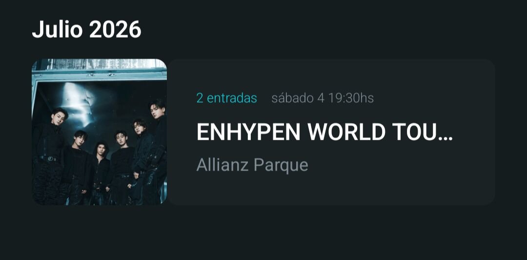 rikiiyoon's tweet photo. TENGO 2 ENTRADAS PARA ENHYPEN EN SAO PAULO🇧🇷
Sector Pista y Graderia superior, porfavor ayúdenme, necesito vender ya que no podre ir😭 aunq sea ayudenme a difundir porfis‼️‼️ https://t.co/NYR1iYChmu