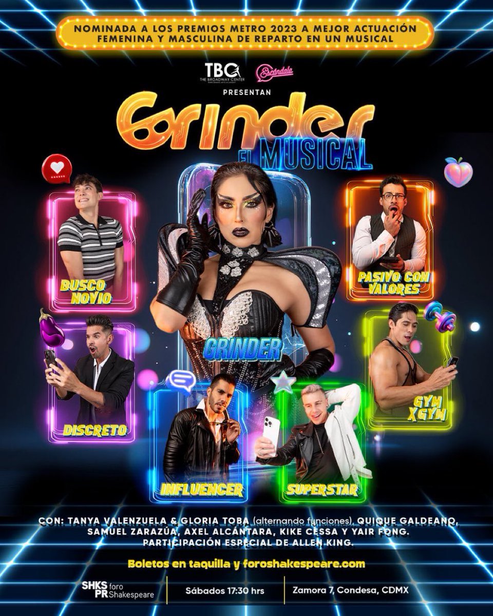 lemonmexico's tweet photo. 🔥 La comedia gay más divertida y exitosa de la cartelera está de regreso 🔥

Grinder El Musical vuelve a #CDMX con un show irreverente, políticamente incorrecto y listo para roastrear a toda la comunidad. 📲🎭 @GrinderMexico

Boletos en Taquilla del @ForoShakespeare https://t.co/y9p3vTy3s1