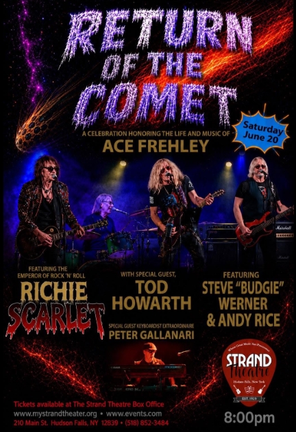 scarlet_richie's tweet photo. Message directly from #TheEmperor #RichieScarlet about this SAT JUNE 20th 630pm at #TheStrandTheater Hudson Falls, NY!  Tix/Info https://t.co/db9h1k9qdf Watch - https://t.co/WFpHo0WR1s @HairMtlMessiah @MetalHammer @HairMetalGuru @EddieTrunk @KISSopolis #AceFrehley @KISSArmyAus https://t.co/KM3VtXAeFF