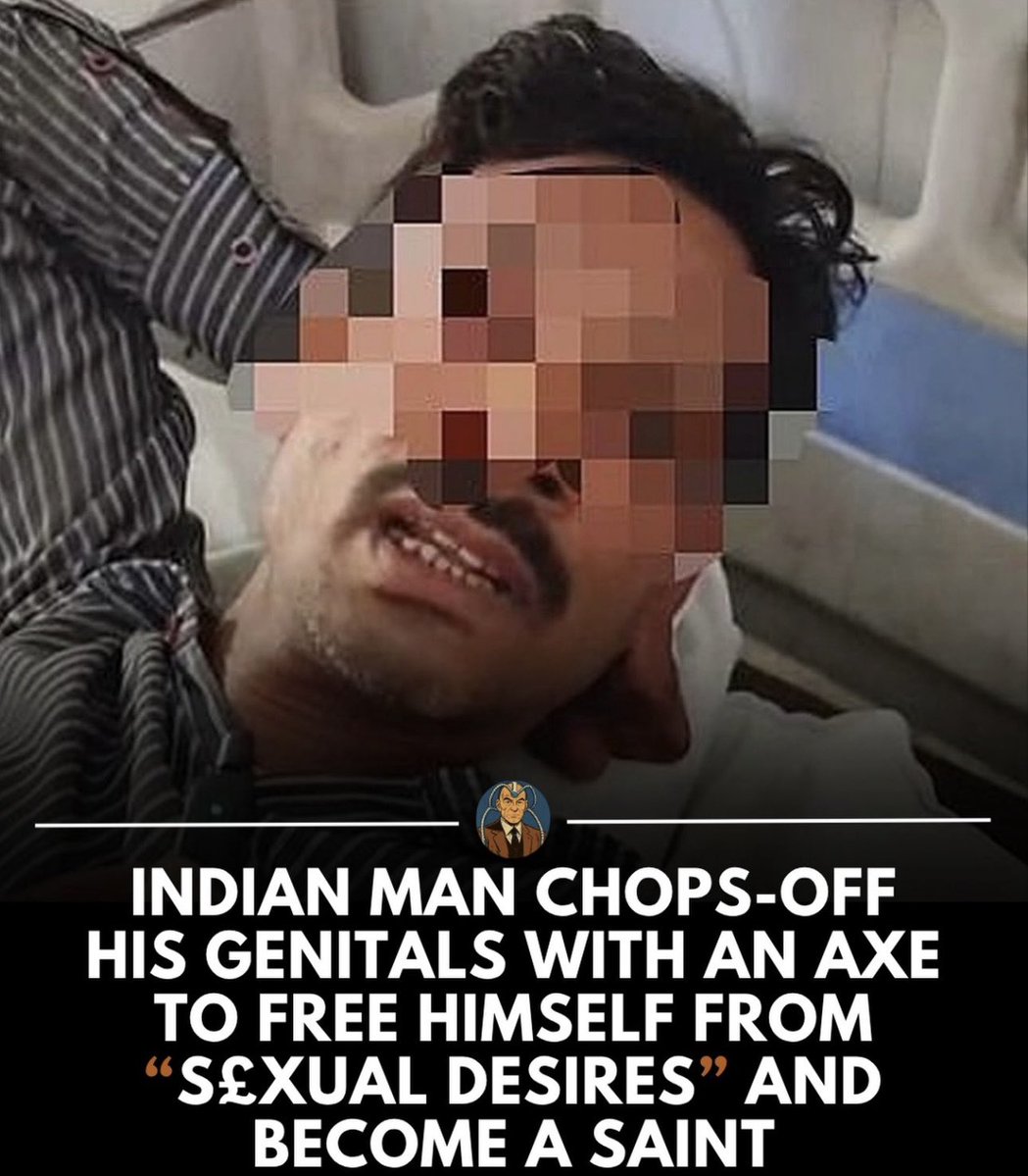 nor4ame's tweet photo. A 42-year-old man named Rammilan Yadav from Chhatarpur district in Madhya Pradesh, India, severely injured himself in a shocking incident on Saturday morning.
According to police and family members, Yadav used an axe to cut off part of his genitals near a well close to his field. He reportedly took the extreme step in an attempt to end his "sexual desire."
After sustaining serious injuries, he called his cousin for help. He was rushed to a hospital for treatment.
The incident occurred in the Maharajpur police station area, about 20 km from the district headquarters. Officials confirmed the case on Sunday.
This disturbing self-harm has drawn significant attention locally, highlighting the need for better mental health awareness and support in rural areas.