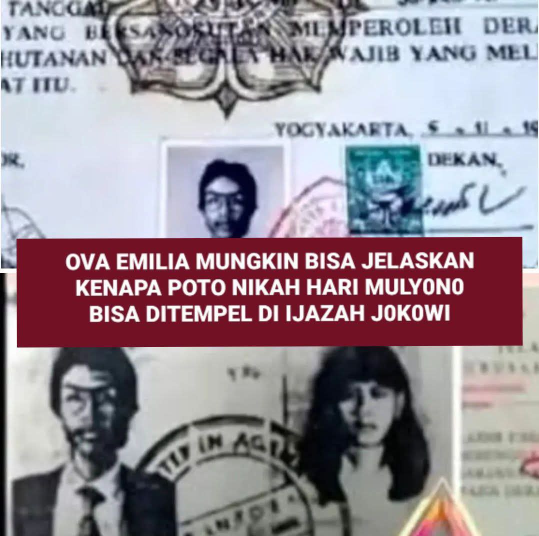 Srik4ndiMuslim2's tweet photo. @ArdieSuhardi321 Kenapa foto nikah hari mulyono bisa ditempel di ijazah Jokowi?
#WowoTakutWiwi 

@UGMYogyakarta tolong jelaskan
#WowoTakutWiwi https://t.co/e3COYsoYeM