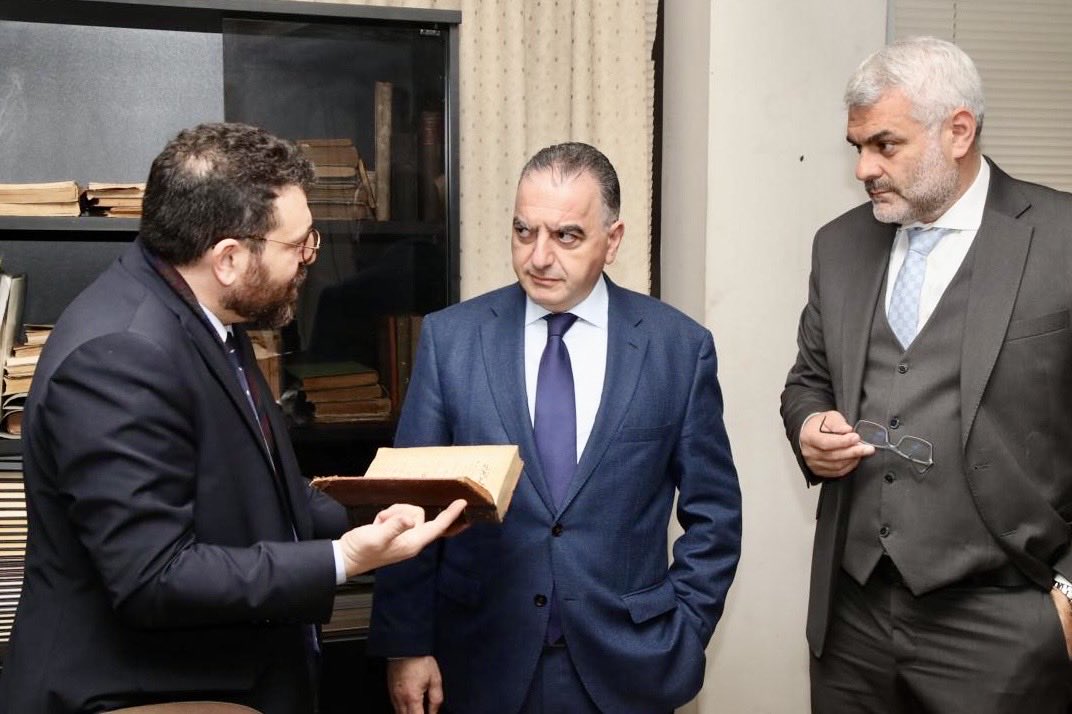 RanySADER's tweet photo. Honored to welcome Dr. @AntoineSfeir , Legal Advisor to the President of the Republic for Constitutional Affairs and International Law, and National Coordinator of the Centennial of the Lebanese #Constitution, to SADER. 
#SADER1863 #100y https://t.co/GGfHV1L8tZ
