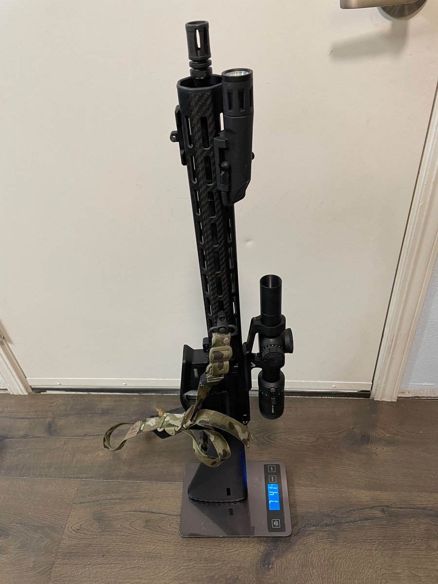 _Chroma_'s tweet photo. @WeaponOutfitter I’m a weakling so my rifle is 7lbs 4oz with a light. Not as capable but I’m just plinking at targets within 100 yards. https://t.co/EIpRvfnmUu