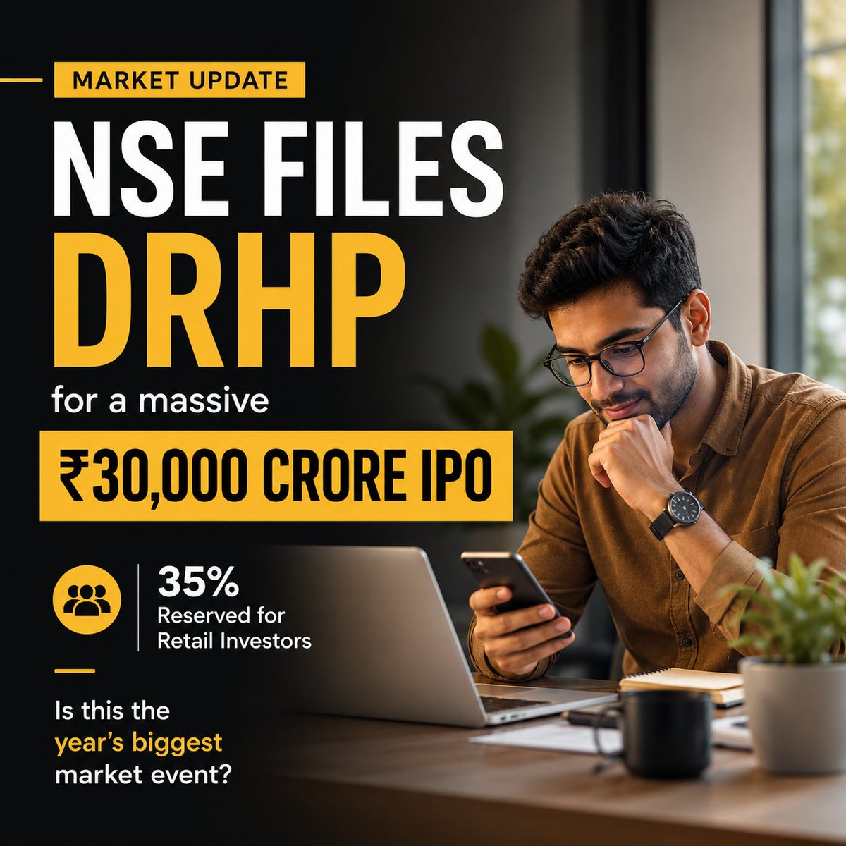houseofalpha1's tweet photo. Market Update - NSE files DRHP for a massive โน30,000 crore IPO! ๐จ
35% reserved for retail investors. Is this the yearโs biggest market event?
#HouseOfAlpha #NSEIPO #StockMarketIndia #Investing #FinanceNews #Nifty50 #SwingTrading #DRHP https://t.co/nkaXc1vuh1