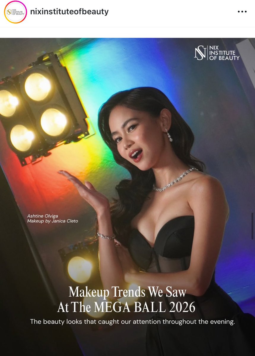 honeybunchAshy's tweet photo. “The beauty looks that caught our attention throughout  the evening” ✨

Ang ganda ganda mo kasi talaga Ashy😍🤩🌟💫✨ and the makeup was absolutely stunning! 💖 

IG: nixinstituteofbeauty ✨
Official makeup team of Ms Universe PH ✨
#AshtineOlviga | Ashtine Olviga 
#MEGABall2026
#MEGABallFashionAndFilm