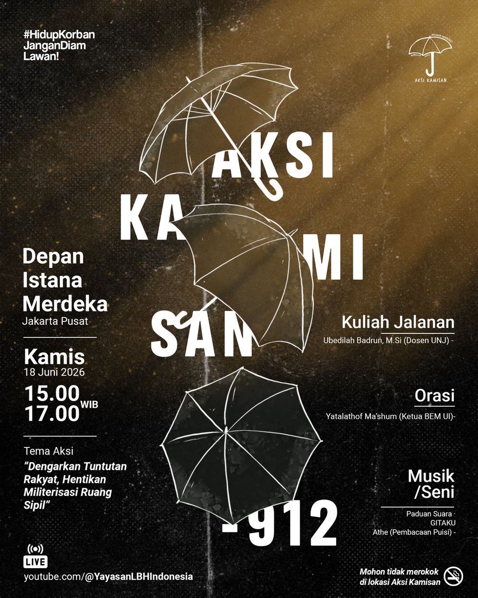 sumarsih11's tweet photo. Ayo @AksiKamisan lagi! Kondisi demokrasi smakin memburuk

Ktika kritik trus dianggap gangguan &amp;ancaman bagi negara, maka yg sedang diptaruhkan bukan hanya kbebasan bpendpt tapi masa depan demokrasi itu sendiri.
@dipanggilwawan krbn Semanggi I-13 November 1998 https://t.co/2qPbvBMaRT