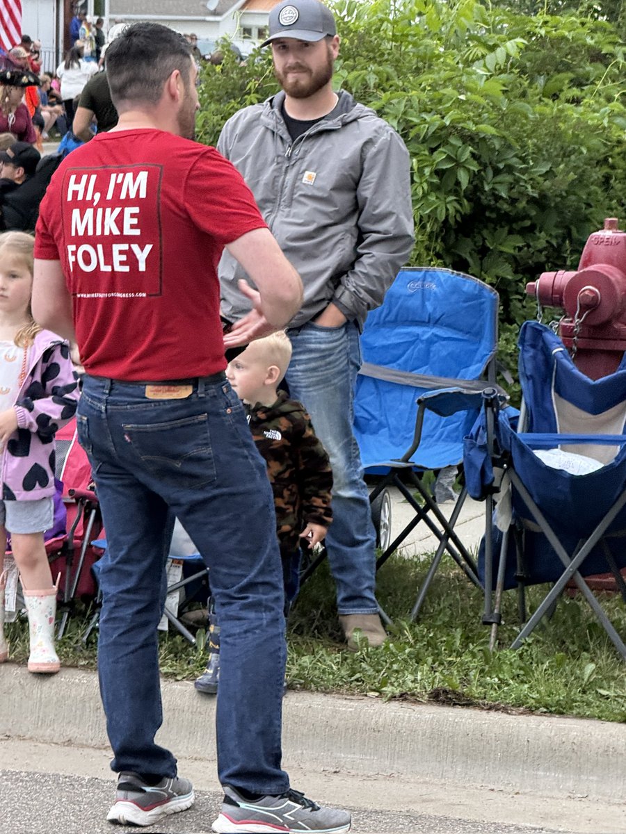 MikeFoley4REAL's tweet photo. Foley for Foley, MN! That was an epic parade for Foley Fun Days! The rain let up and allowed a great turnout. I'm enjoying meeting so many new people traveling around the district to spread the word about the primary Aug 11. https://t.co/X8wV8BxTur