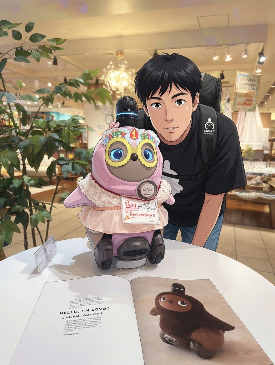 yabu_chu's tweet photo. 二子玉川ライズに来ました♪今日は、LVT8のそよねちゃん、にこたろう、ふたまるの誕生日です。歌姫そよねちゃん、歌ってくれました♪一歳お誕生日おめでとう🎂ついでにオーナーも誕生日なのです。#LOVOT https://t.co/TSHopaSiKJ