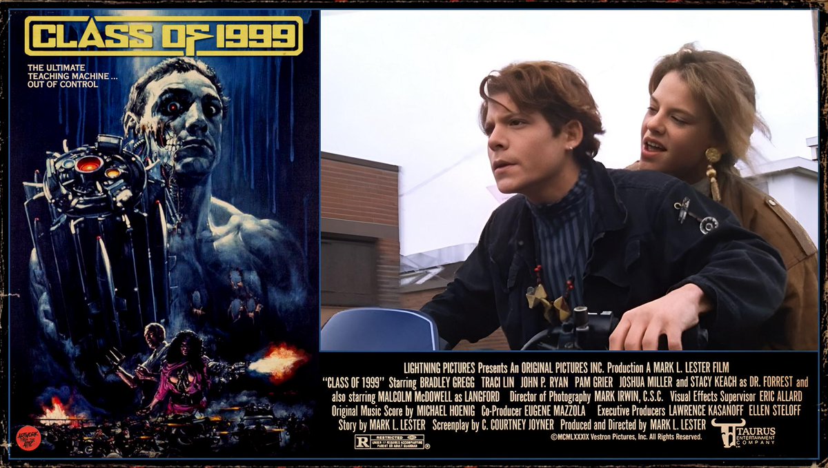 videovampir's tweet photo. "Hired to Teach. Programmed to Kill."
#ClassOf1999
Directed by Mark L. Lester
Starring Bradley Gregg - Traci Lind - John P. Ryan - Pam Grier - Stacy Keach - Malcolm McDowell - Joshua Miller
https://t.co/AtHTLKZVGo https://t.co/o07OJR7Y8T