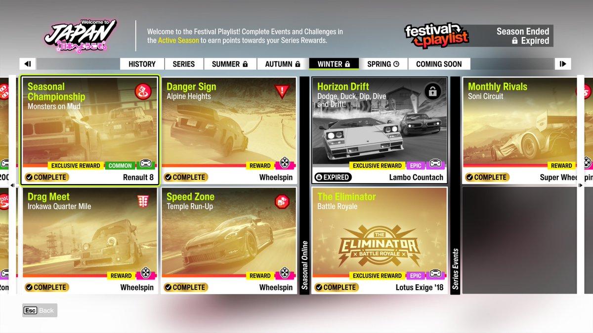 _wepaaa's tweet photo. It's a real pain knowing that the only reason why I didn't fully complete this series is because the drift event ended after the new playlist had updated even though I started the event 10 minutes BEFORE the playlist expired 🥲 Anyone @ForzaHorizon wanna help a fellow creator? 🤓 https://t.co/uid7H8gml0