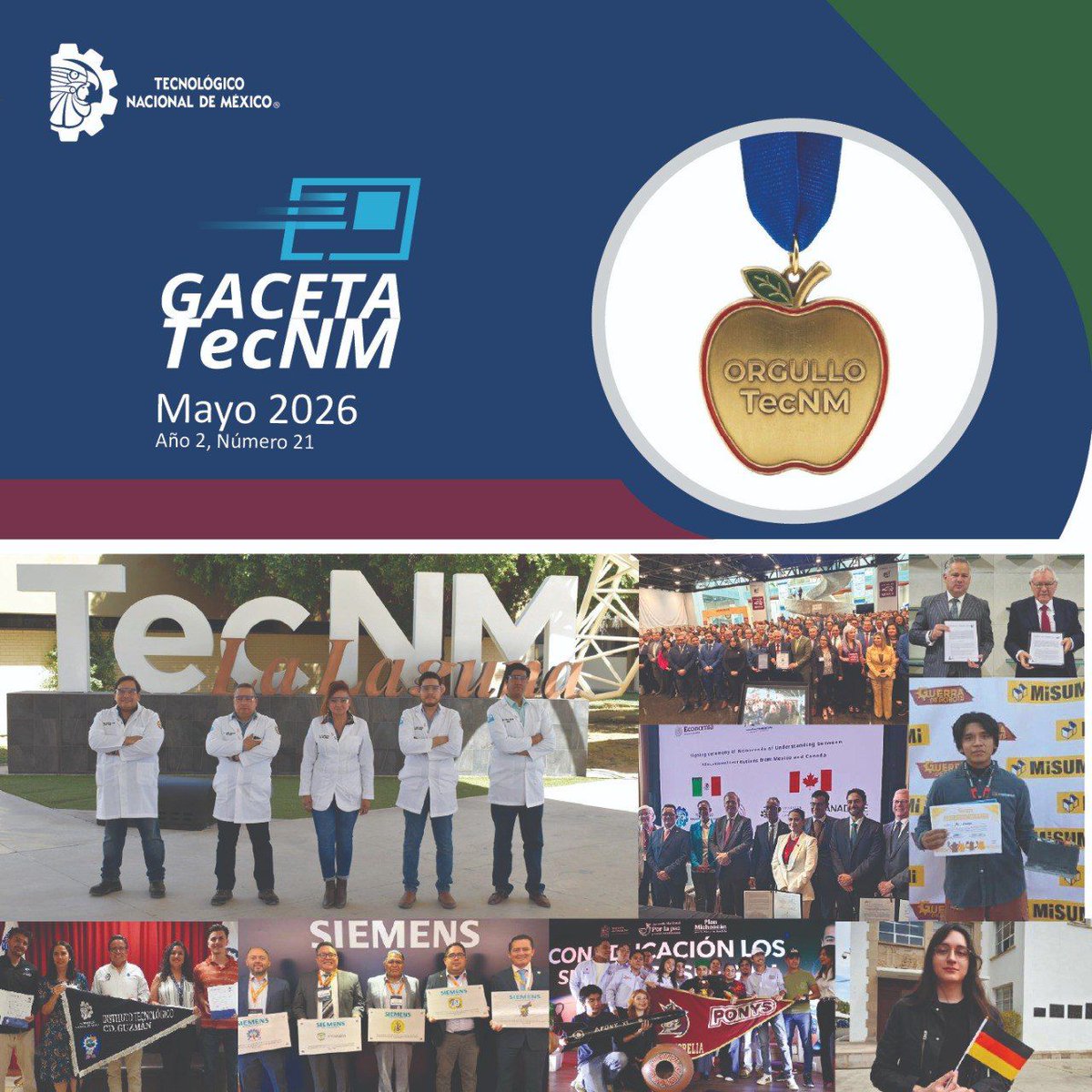 TecNM_MX's tweet photo. #GacetaTecNM_Mayo2026
En la Gaceta TecNM de mayo conoce cómo nuestra comunidad fortalece el diseño curricular de la educación tecnológica, destaca en escenarios internacionales, impulsa la investigación científica 
Consulta la edición completa 👇
https://t.co/iRg61XTPJb https://t.co/rJwimd0hg4