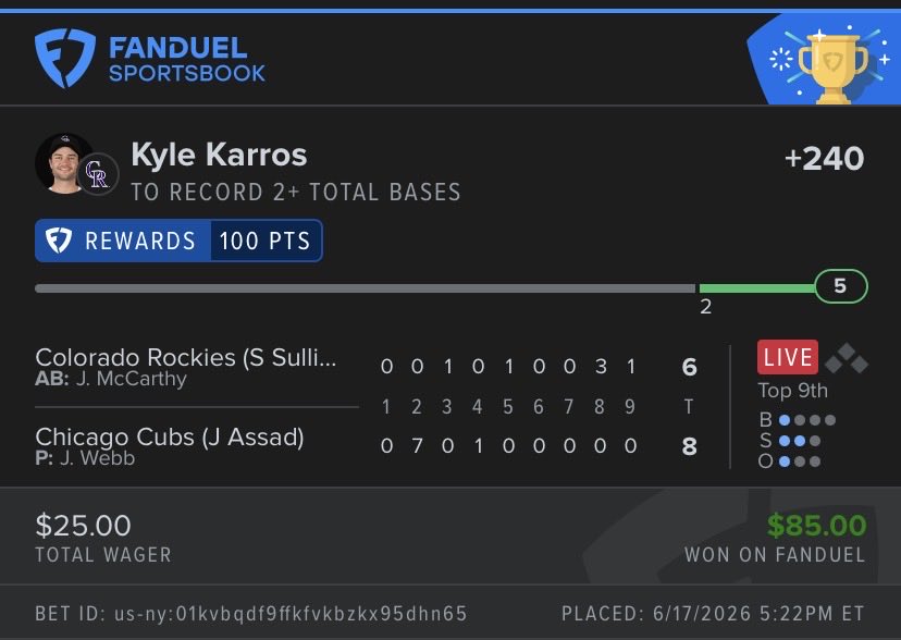 WizDemPicks's tweet photo. 💰 CASHED 💰

Another play gets home ✅⚾

Stayed patient and found a winner on the board.

Back tomorrow 👀

#MLB #MLBPicks #SportsBetting #PlayerProps https://t.co/FvhkvUejxI