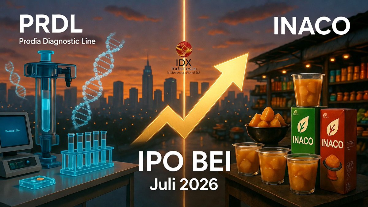 ferrykoto's tweet photo. Info untuk IPO Hunter.
Bulan ini ada 2 emiten sedang penawan awal, #PRDL dari Prodia Group dan #JELI perusahaan manufaktur mamin yang sudah sangat terkenal dengan brand INACO.
Silahkan berburu, ingat cuan atau amblas, risiko tanggung sendiri. https://t.co/U4JAtNTdxB