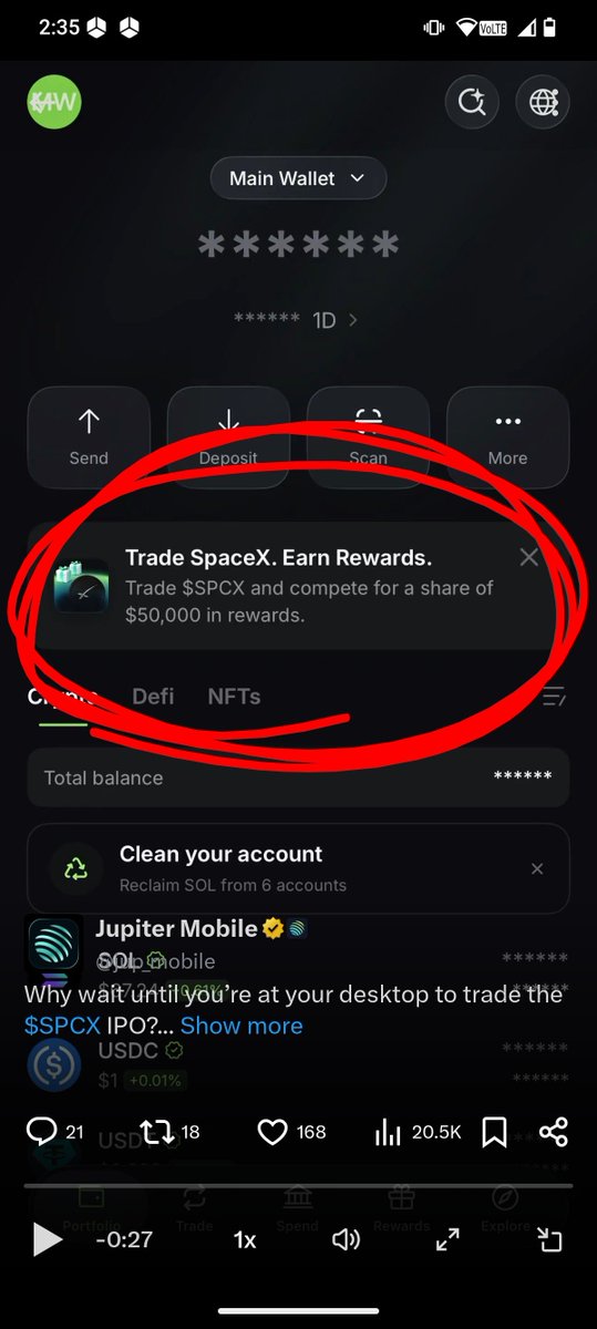 CamdersX's tweet photo. @jup_mobile @jup_lend How to turn off these banners. 
They are not things I want popping up when I use my wallet. It's at the point where it's a new banner each time, its actually annoying. https://t.co/cp2JrX6kcE