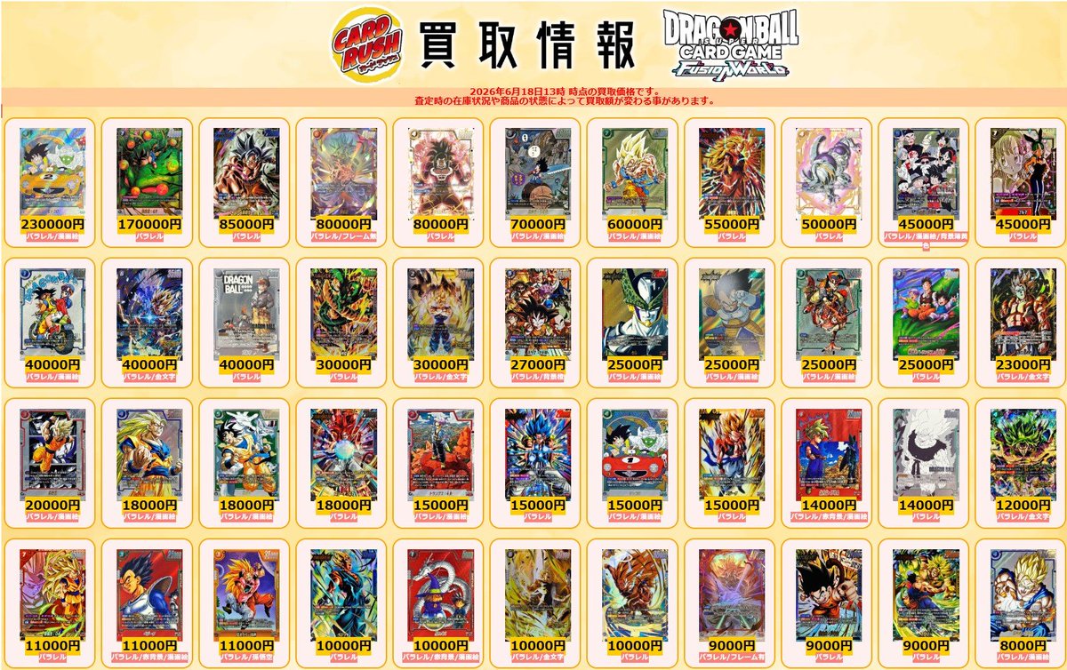 ドラゴンボールフュージョンワールド 🐲買取情報④🐲 フュージョン